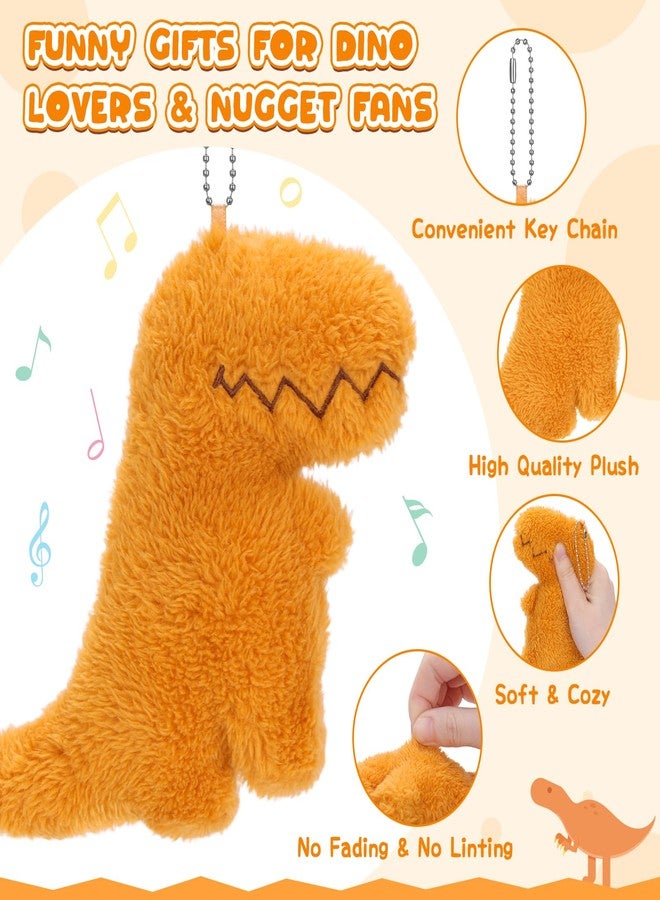 AGIFTMIND Singing Dinosaur Nuggets Plush Musical Dinosaur Stuffed Animal, Funny Dino Party Gifts Birthday Decorations Novelty Keychain for Adults Women Men Friends (Dino) - Image 4